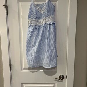 Cupshe Blue and White Striped Dress